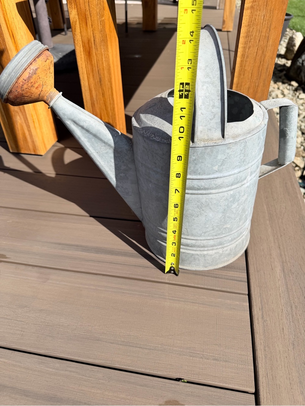 Vintage Galvanized Watering Can with Sprinkle Spout No 8 on top - Picture 3 of 6